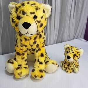 National Geographic Cheetah Spotted Momma Cat and Baby Stuffed Plush Animal Toy